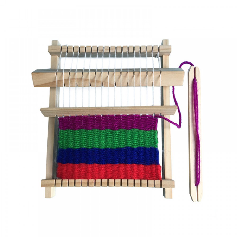 Kids Children Hand Knitting Toy Operational Ability Mini Weaving Machine DIY Wooden Loom With Accessories Science Toys