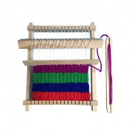Kids Children Hand Knitting Toy Operational Ability Mini Weaving Machine DIY Wooden Loom With Accessories Science Toys
