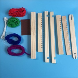 Kids Children Hand Knitting Toy Operational Ability Mini Weaving Machine DIY Wooden Loom With Accessories Science Toys