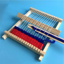 Kids Children Hand Knitting Toy Operational Ability Mini Weaving Machine DIY Wooden Loom With Accessories Science Toys