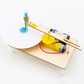 Kids Fun Wooden DIY Assembled Electric Plotter Model Kit Creative Drawing Robot Physics Scientific Experiment Educational Toy