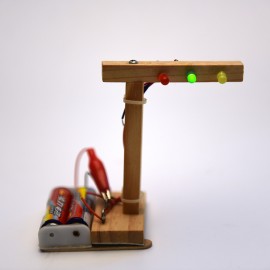 Kids Science Experiment for Children Boys DIY Toys Mini Wooden Traffic Light Led Student Gizmo Learning Education Toys Gift