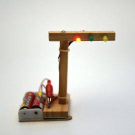 Kids Science Experiment for Children Boys DIY Toys Mini Wooden Traffic Light Led Student Gizmo Learning Education Toys Gift