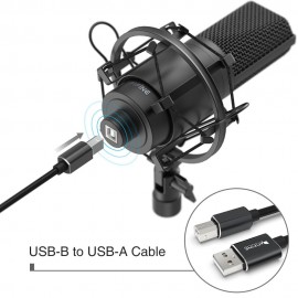 Fifine USB PC Condenser Microphone with Adjustable desktop mic arm shock mount for  Studio Recording Vocals  Voice, YouTube
