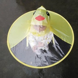 Creative Cartoon Duck Rain Hat Foldable Children Raincoat Umbrella Cape Cute Rain Coat Cloak Universal for Boys Girls Dropship
