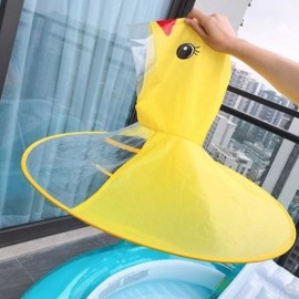 Creative Cartoon Duck Rain Hat Foldable Children Raincoat Umbrella Cape Cute Rain Coat Cloak Universal for Boys Girls Dropship