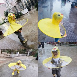 Creative Cartoon Duck Rain Hat Foldable Children Raincoat Umbrella Cape Cute Rain Coat Cloak Universal for Boys Girls Dropship