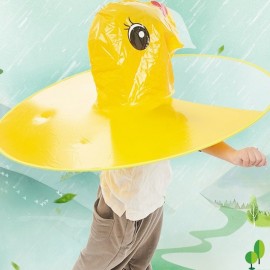 Cute Raincoats Kids Lovely Cartoon Duck Durable Waterproof PVC Hat Raincoat Kids Cloak Umbrella Children Rain Coat Rainwear