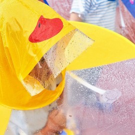 Cute Raincoats Kids Lovely Cartoon Duck Durable Waterproof PVC Hat Raincoat Kids Cloak Umbrella Children Rain Coat Rainwear