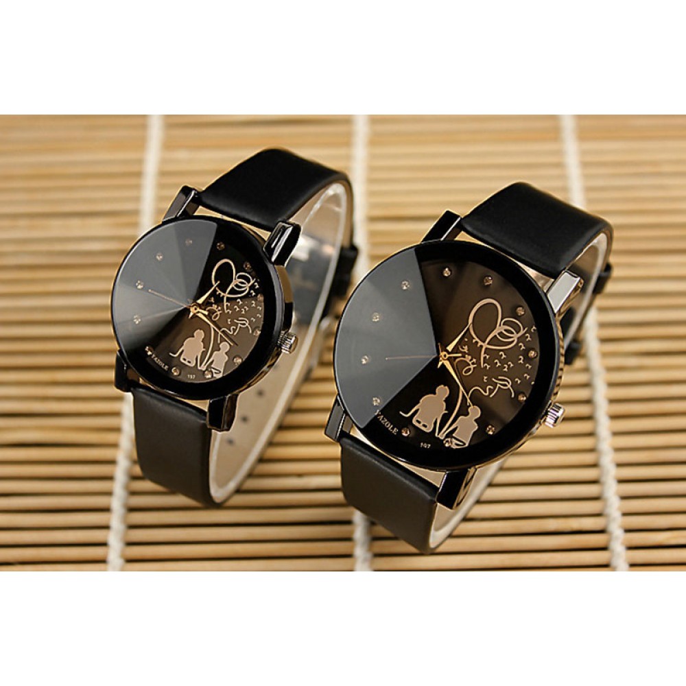 YAZOLE Couple Watches Leather Band Lovers' Quartz Wristwatches Hot Fashion Casual Young Couple's Clock regalos hombre Gift