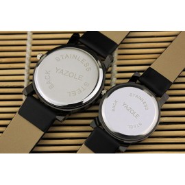 YAZOLE Couple Watches Leather Band Lovers' Quartz Wristwatches Hot Fashion Casual Young Couple's Clock regalos hombre Gift