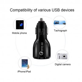  Car USB Charger Quick Charge 3.0 Mobile Phone Charger 2 Port USB Fast Car Charger for Samsung Xiaomi Ipad Sony Tablet Charger
