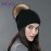 ENJOYFUR Winter women real fur pom pom hats wool knitted thick warm lined beanies hat lady fashion bobble ski caps