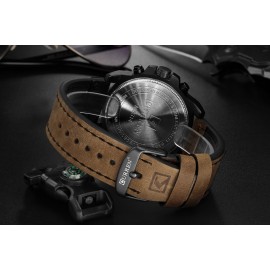 CURREN Mens Watches Top Luxury Brand Waterproof Sport Wrist Watch Chronograph Quartz Military Genuine Leather Relogio Masculino