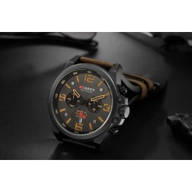 CURREN Mens Watches Top Luxury Brand Waterproof Sport Wrist Watch Chronograph Quartz Military Genuine Leather Relogio Masculino