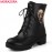 MORAZORA 2018 hot sale ankle boots for women skull street lace up platform women's boots fashion ladies autumn winter boots shoe