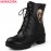 MORAZORA 2018 hot sale ankle boots for women skull street lace up platform women's boots fashion ladies autumn winter boots shoe