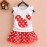 New 2018 T-shirt + skirt baby child suit 2 pieces fashion girls clothing sets Minnie children's clothes bowknot shirt dress 2-7T