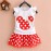 New 2018 T-shirt + skirt baby child suit 2 pieces fashion girls clothing sets Minnie children's clothes bowknot shirt dress 2-7T