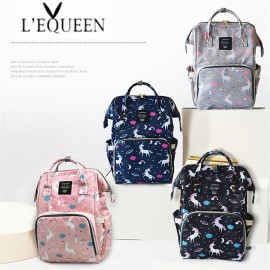 Lequeen Fashion Mummy Maternity Nappy Bag Large Capacity Nappy Bag Travel Backpack Nursing Bag for Baby Care Women's Fashion Bag