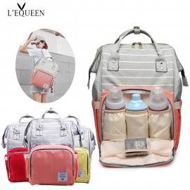 Lequeen Fashion Mummy Maternity Nappy Bag Large Capacity Nappy Bag Travel Backpack Nursing Bag for Baby Care Women's Fashion Bag