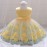 Newborn Baby Girl Princess Dresses Yellow Lace Dress Flowers Bow Cute Birthday Party Summer Ropa de Bebe Vestido infantil menina