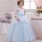 Girls Princess dress Long Lace Dress V back evening dress Elegant Ball Gown vestido de festa longo infantil Elegantes de Gala